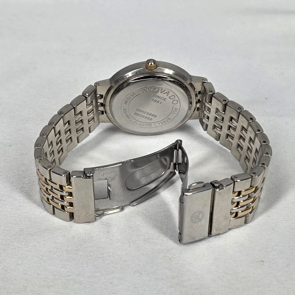 MOVADO MUSEUM TWO‑TONE QUARTZ WATCH – VINTAGE 90'S – 34MM – SAPPHIRE CRYSTAL - Picture 7 of 13